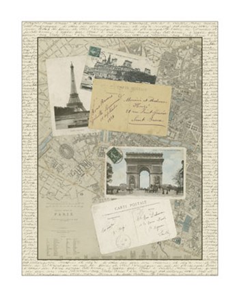 Vintage Map of Paris by Vision Studio art print