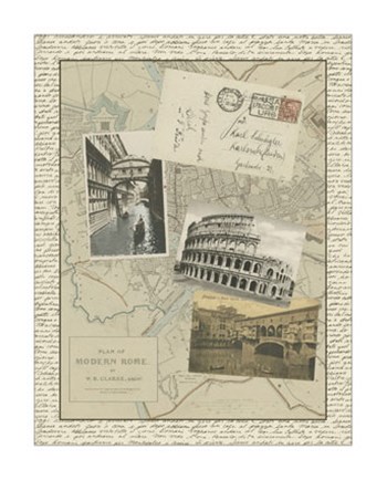 Vintage Map of Rome by Vision Studio art print