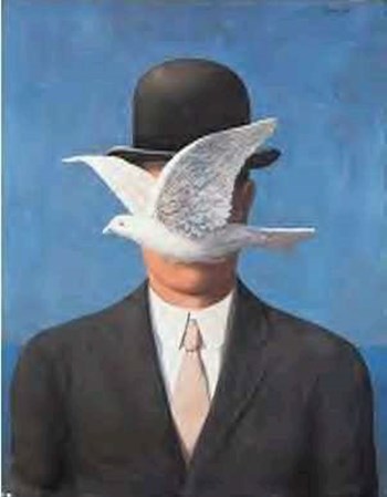 The Man with the Bowler Hat by Rene Magritte art print