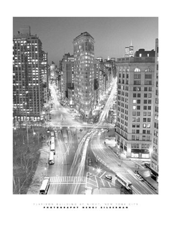 Flatiron Building at Night by Henri Silberman art print