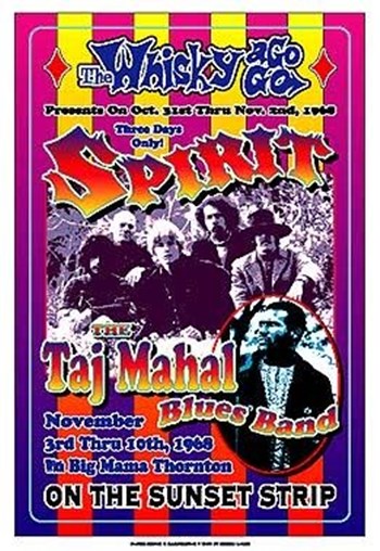 Spirit and Taj Mahal Blues Band, 1968: Whisky-A-Go-Go, Los Angeles by Chris Clark art print