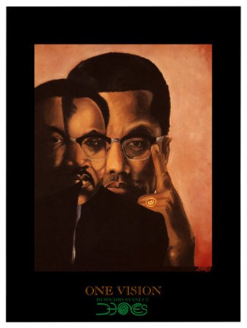 One Vision, Malcolm X, Martin Luther King Jr by Bernard Stanley Hoyes art print