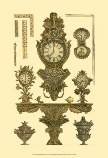 Antique Decorative Clock I by Francesco Piranesi art print