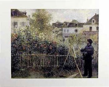 Monet Painting in his Garden at Argenteuil, c.1873 by Pierre-Auguste Renoir art print