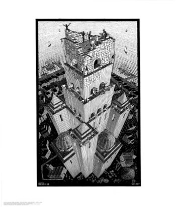 Tower of Babel by M.C. Escher art print