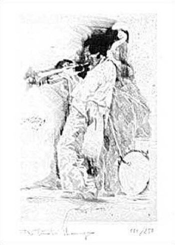 Miles Davis (Etching) (Le) by Robiati art print