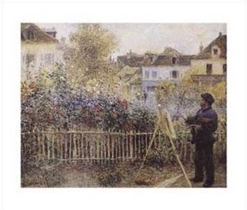 Monet Painting in the Garden by Pierre-Auguste Renoir art print