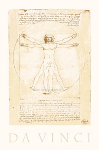 The Vitruvian Man by Leonardo Da Vinci art print