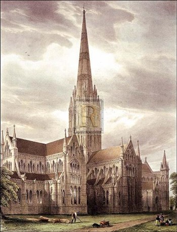 Salisbury Cathedral Pm by Gustave Courbet art print