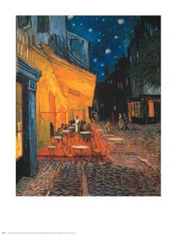 The Cafe Terrace on the Place du Forum, Arles, at Night, c.1888 by Vincent Van Gogh art print