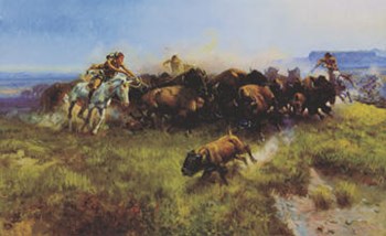 The Buffalo Hunt by Charles M. Russell art print