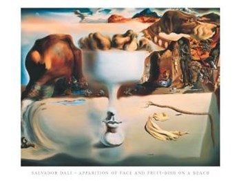 Apparition Of Face And Fruit Dish On A B by Salvador Dali art print