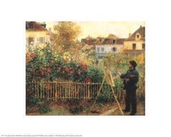 Monet Painting in his Garden at Argenteuil, c.1873 by Pierre-Auguste Renoir art print