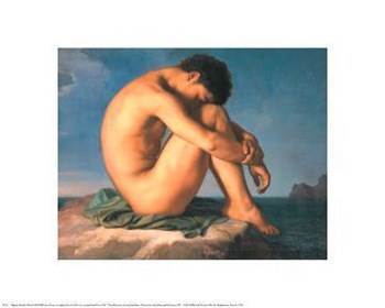 Jeune Homme Nu Assis Au Boro De La Mer by Hippolyte Flandrin art print