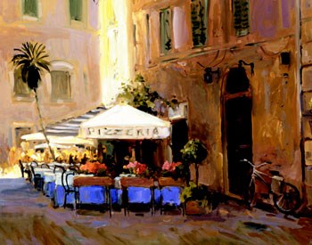 Cafe Roma by T. Stevens art print