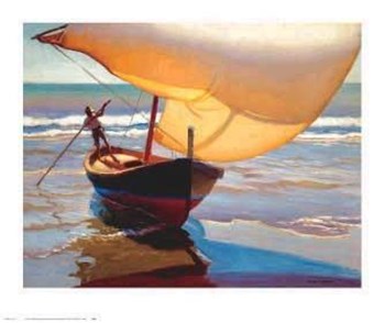 Fishing Boat, Spain by Arthur Grover Rider art print