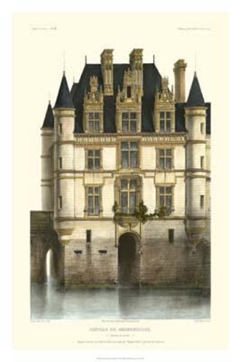 French Chateaux In Blue I by Victor Petit art print