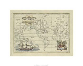 Antique Map Of The World art print