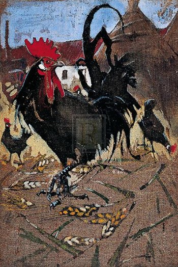 Black Spanish Cock by J. Crawhall art print