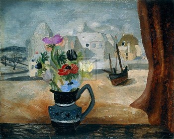 Anemones in a Cornish Window by Grant Wood art print