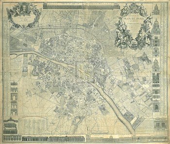 Nouveau Plan De Paris 1728 by B.J. Zhang art print