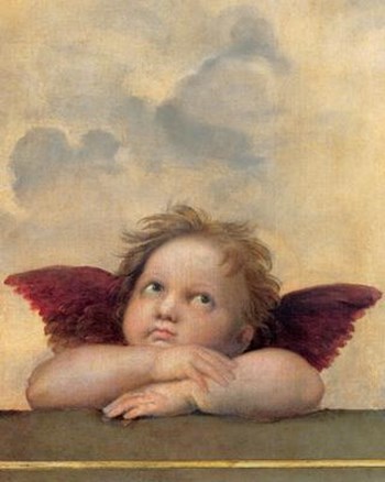 The Cherubim Putti Angels of The Sistine Madonna, c.1514 (detail - right side) by Raphael art print