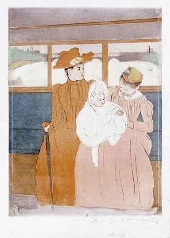 In The Omnibus by Mary Cassatt art print