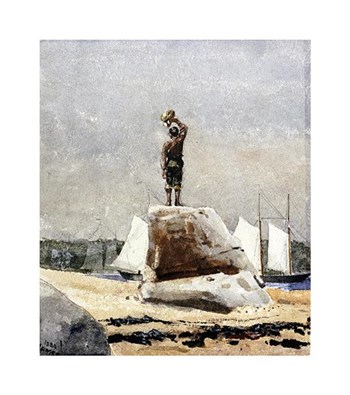 Boy Hailing Schooners by Winslow Homer art print