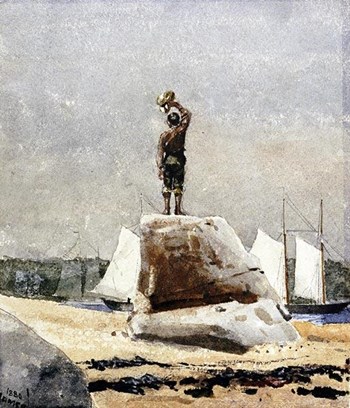 Boy Hailing Schooners by Winslow Homer art print