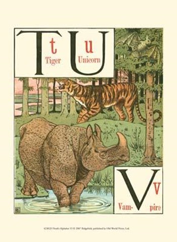Noah&#39;s Alphabet VI by Walter Crane art print