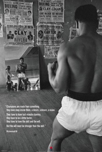 Muhammad Ali In Gym With Mirror art print