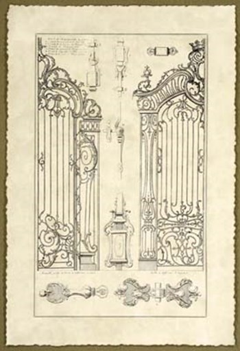 Vintage Ornamental Gate III by J. F. Blondel art print