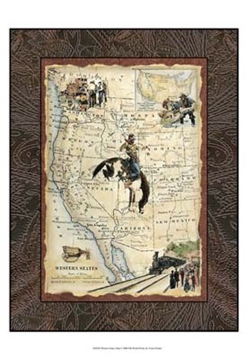 Western States Map by Vision Studio art print