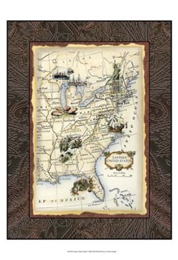 Eastern States Map by Vision Studio art print