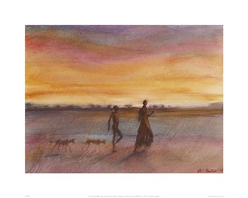 Boy, Girl And Two Dogs by Patrick Bradfield art print