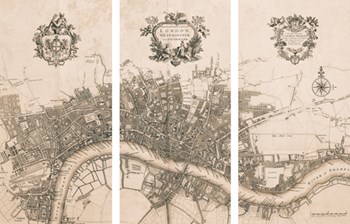 Plan of the City of London, 1720 by John Stow art print