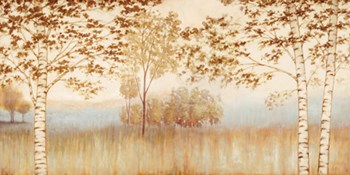 Birches in the Mist by Nene Thomas art print