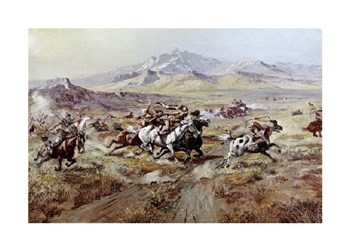 Stagecoach Attack by Charles M. Russell art print