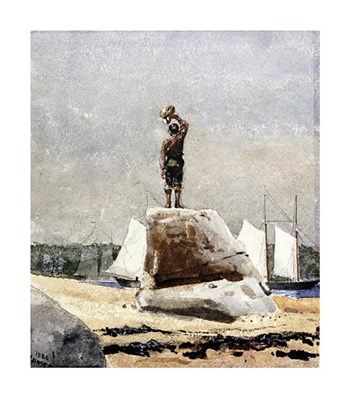 Boy Hailing Schooners by Winslow Homer art print