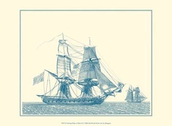 Sailing Ships in Blue II by Lubin Baugin art print