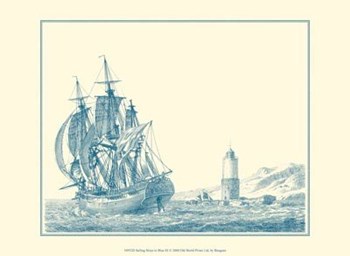 Sailing Ships in Blue III by Lubin Baugin art print