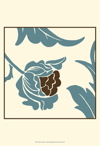 Teal Floral Motif I by Chariklia Zarris art print
