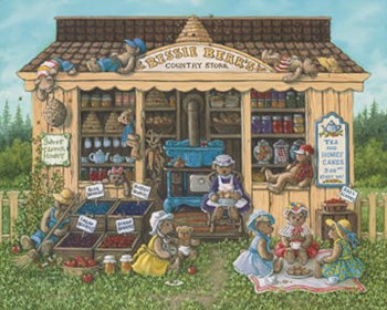 Bessie Bear&#39;s Country Store by Janet Kruskamp art print