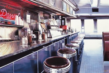 Ruthie and Moe&#39;s Diner by Luigi Rocca art print