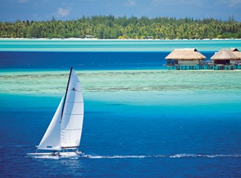 Sailing in Bora-Bora by John Frumm art print