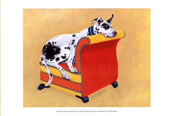 Great Dane on Orange by Carol Dillon art print