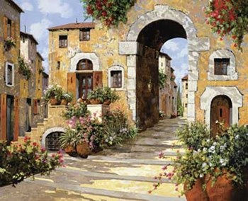 L&#39;entrata al Borgo by Guido Borelli art print