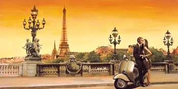 Lovers in Paris by Edoardo Rovere art print