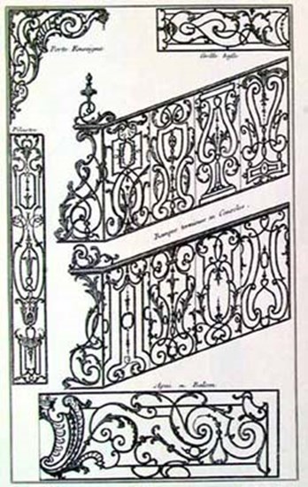 Stair Balustrade III by J. F. Blondel art print