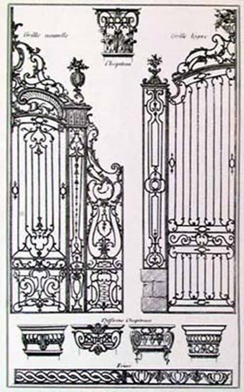 Ornamental Gates I by J. F. Blondel art print